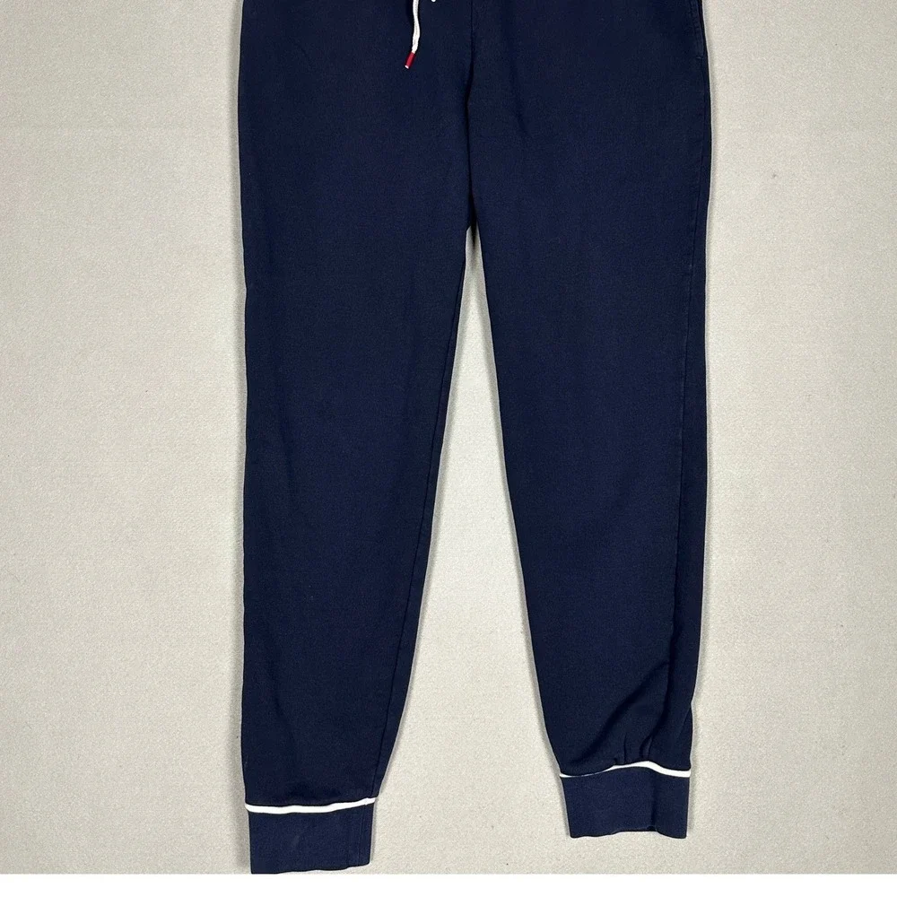 Lacoste Sport Pants Men XL Navy Blue Fleece Jogger Sweatpants Tricolor Croc Logo